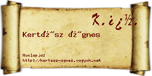 Kertész Ágnes névjegykártya